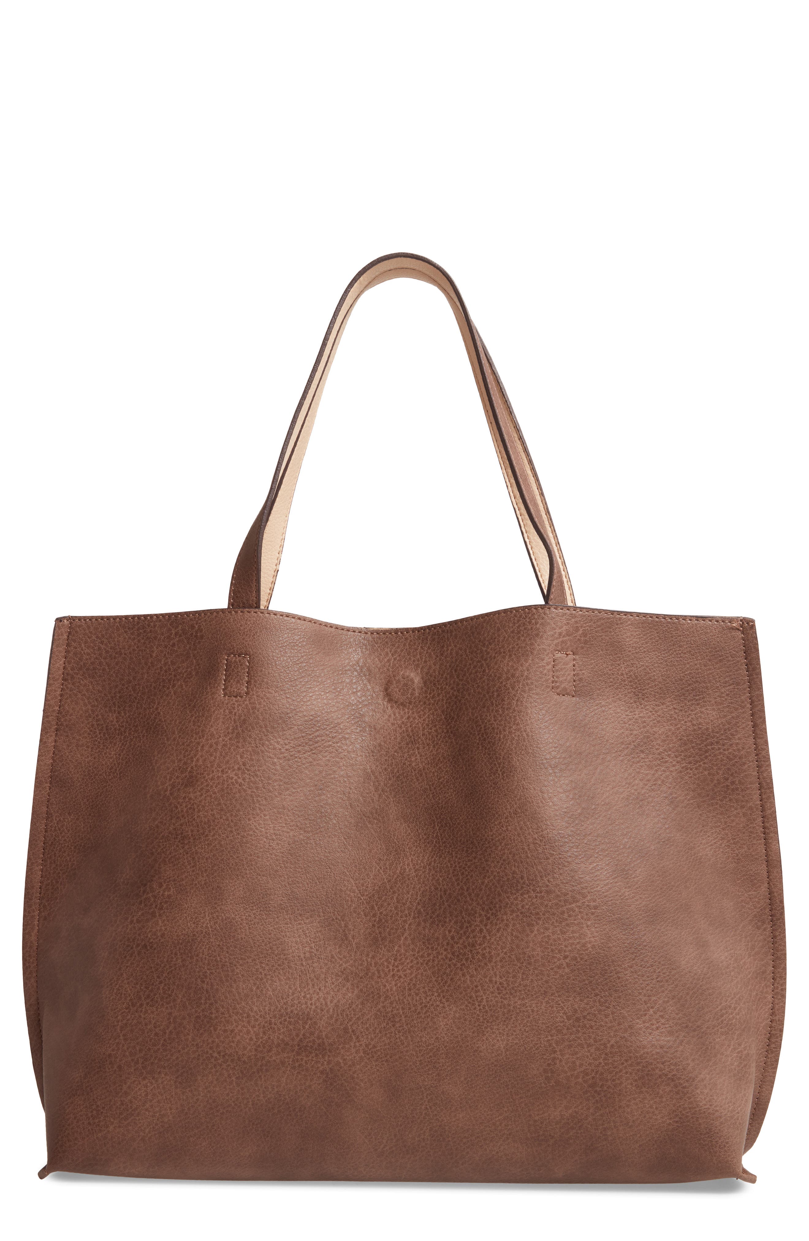 Ladies Designer PU Leather 2-in-1 Reversible Tote Handbag Women Shoulder Bag